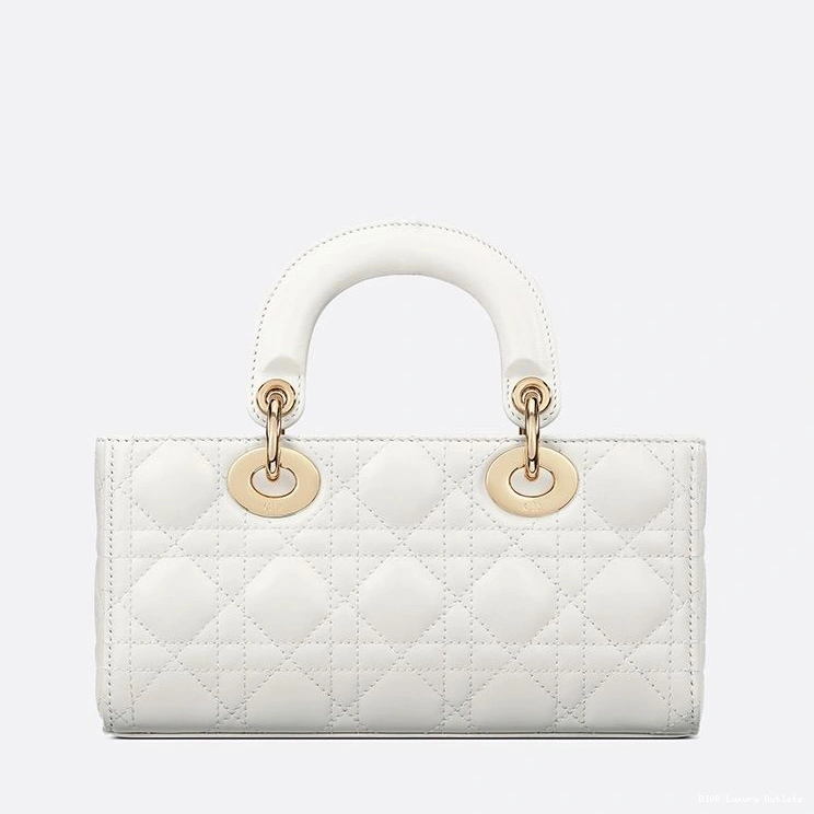 Cheap White Small D-Joy Bag Lambskin Lady Cannage 0802 Luxury